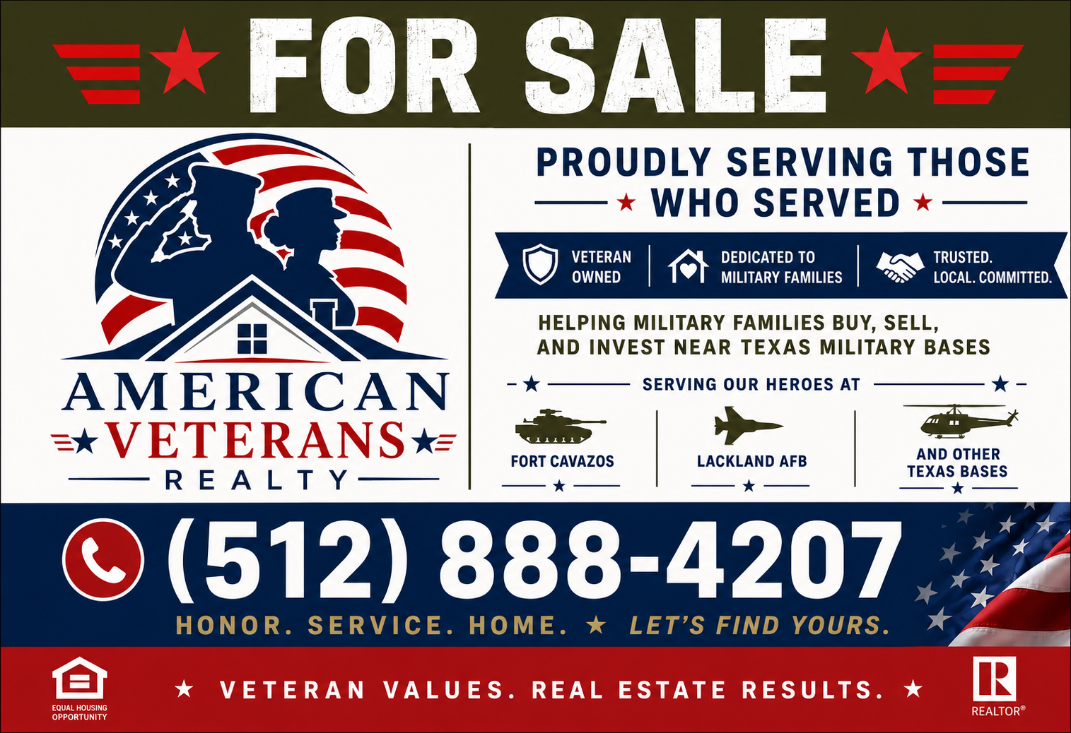 American Veterans Realty — For Sale flyer